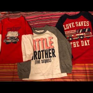 Three, toddler long sleeve shirts.